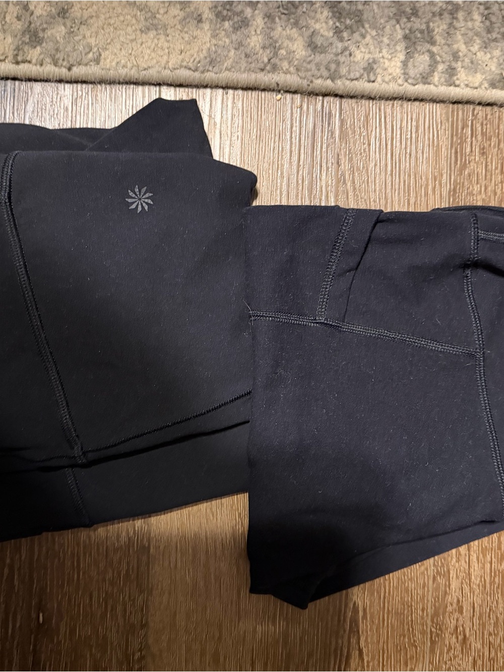 Yogalicious Black Workout Leggings with Subtle Reflective Logo